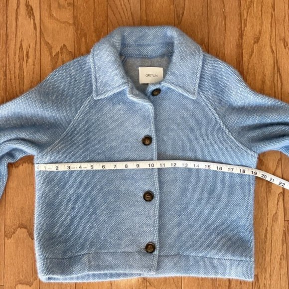 Anthropologie Greylin Blue Jacket Regular/Classic Button Front Jacket S - Picture 10 of 13